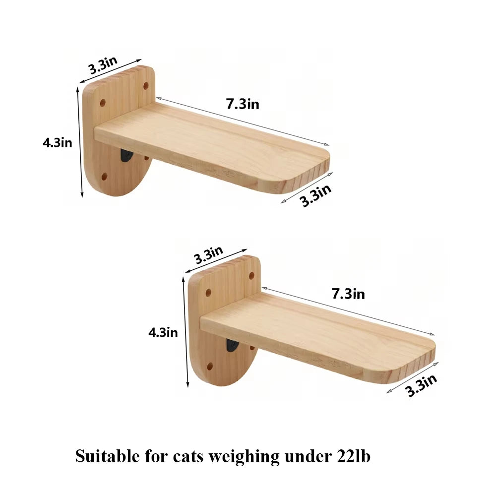 Indoor Wall Mounted Pine Wood Cat Rope Bridge Rack