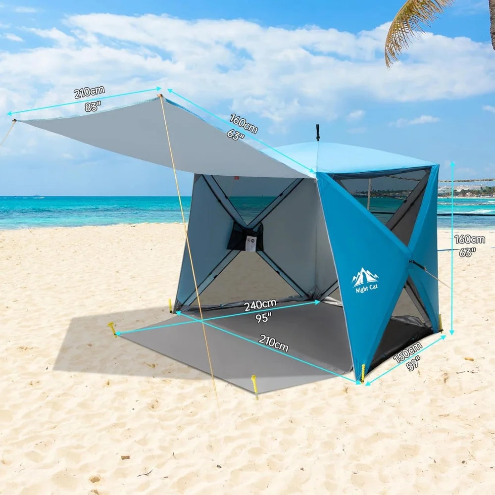 Night Cat Pop Up Beach Tent With Canopy And Footprint