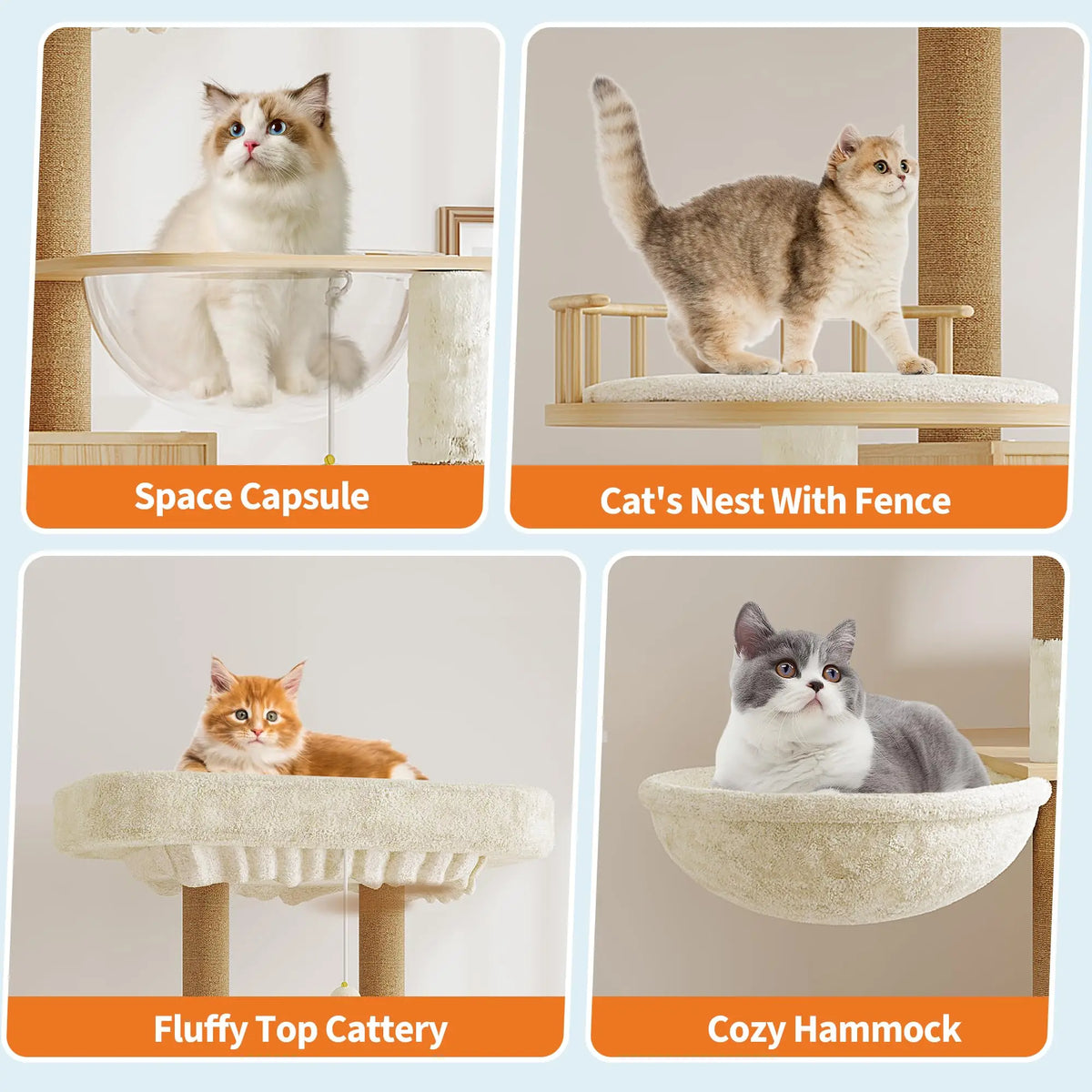 Studyset Cat Tree Litter Box Enclosure Multilevel Sisal Scratcher
