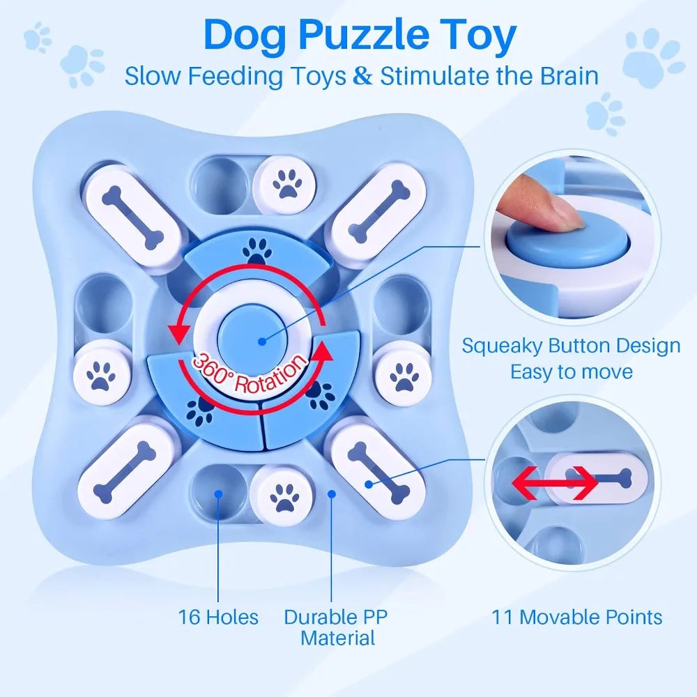 Interactive Squeaky Dog Puzzle Toy For Training And Treat Dispensing