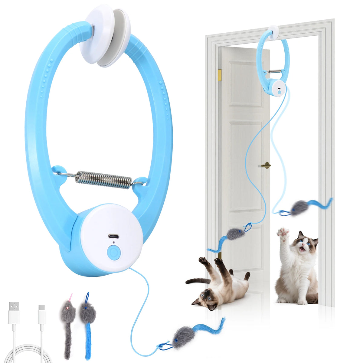 Electric Automatic Interactive Cat Toy USB Rechargeable Fluttering Butterfly Feather Wand for Indoor Enrichment And Stimulation