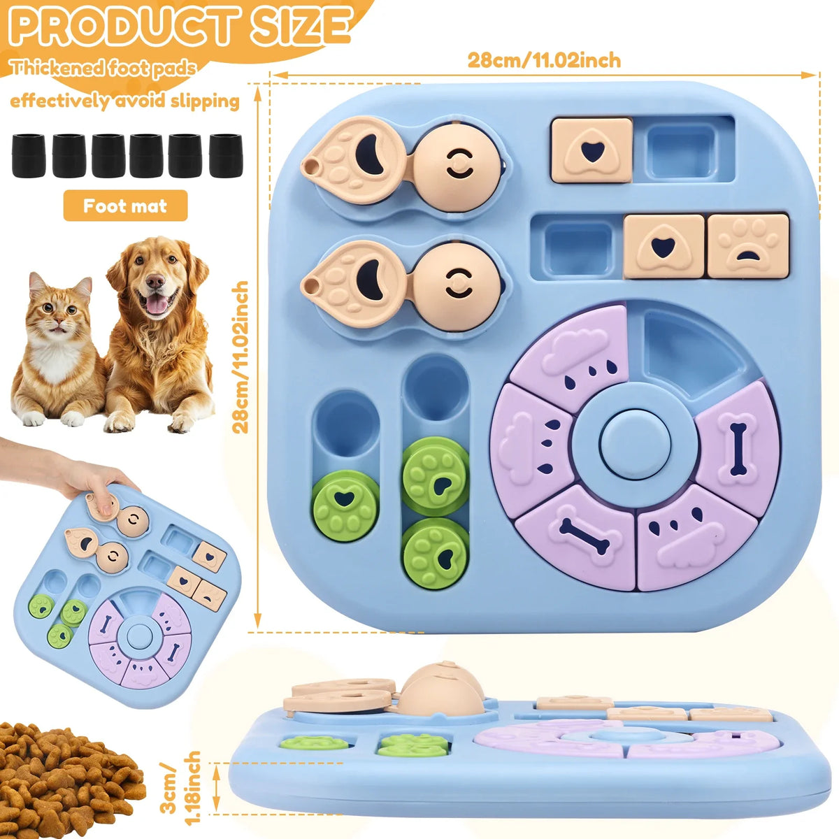 Interactive Dog Puzzle Toy Treat Dispensing Slow Feeder