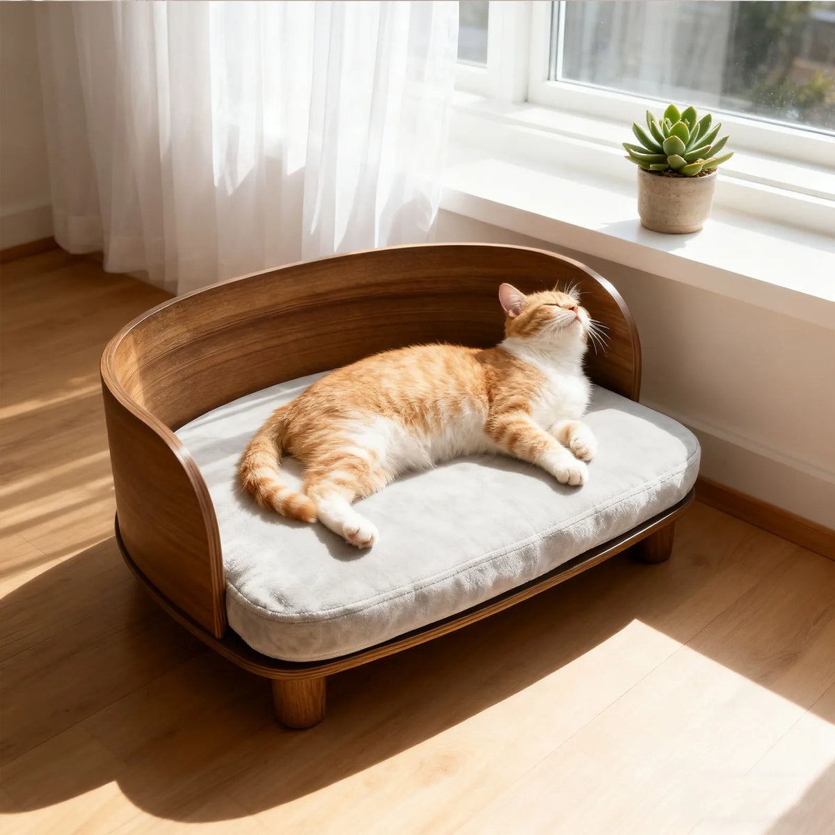 Borwart Wood Elevated Pet Sofa For Small Dogs And Cats