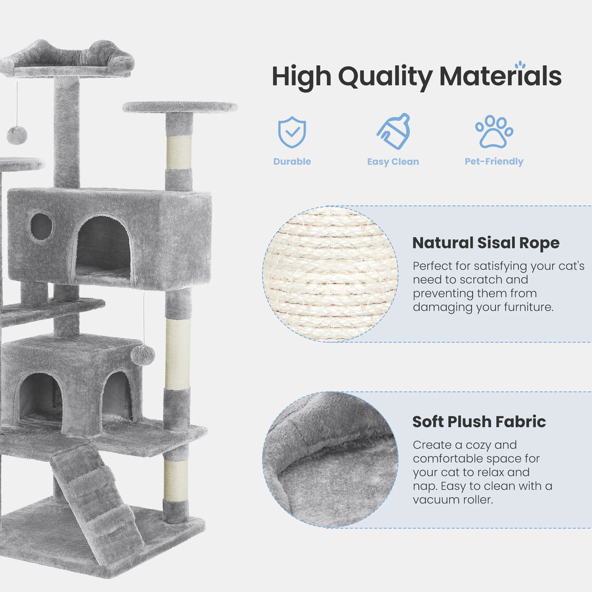 MCQ Multilevel Cat Tree Tower with Sisal Scratching Post Condo