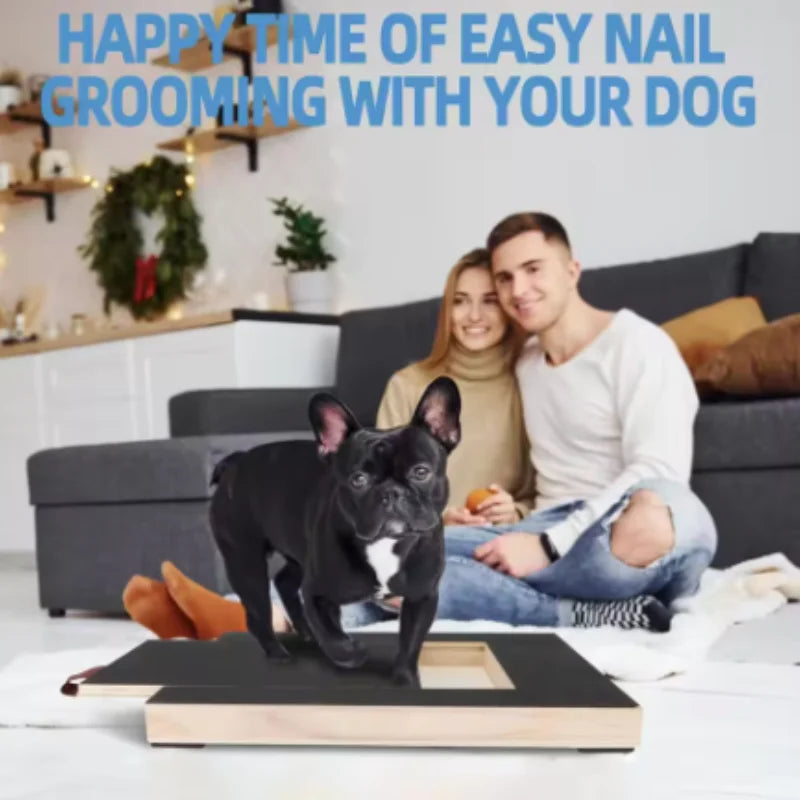 Wooden Dog Scratching Board With Treat Box Nail Trim Pad