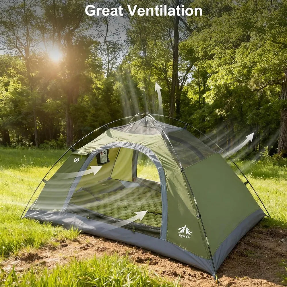 Night Cat Double Layer Waterproof Backpacking Camping Tent