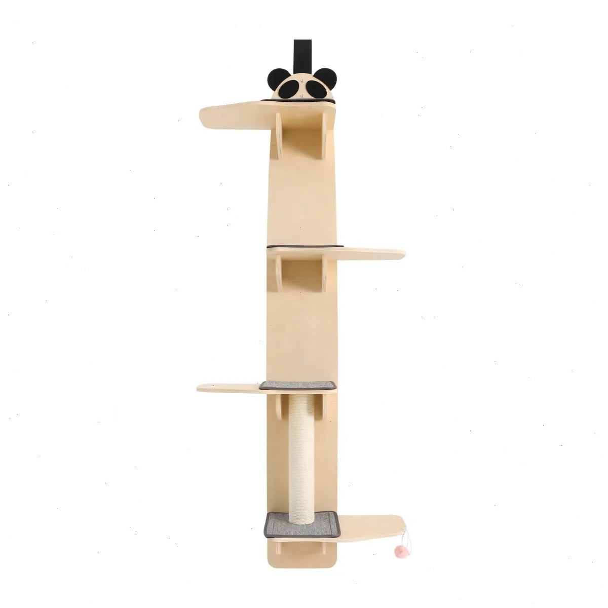 Door Hanging Cat Tower Tiered Wood Shelves Scratching Board