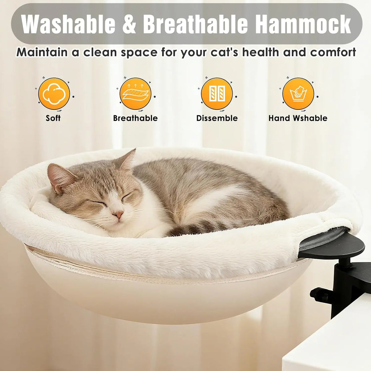 Adjustable Cat Window Perch Hammock Bed For Desk And Home