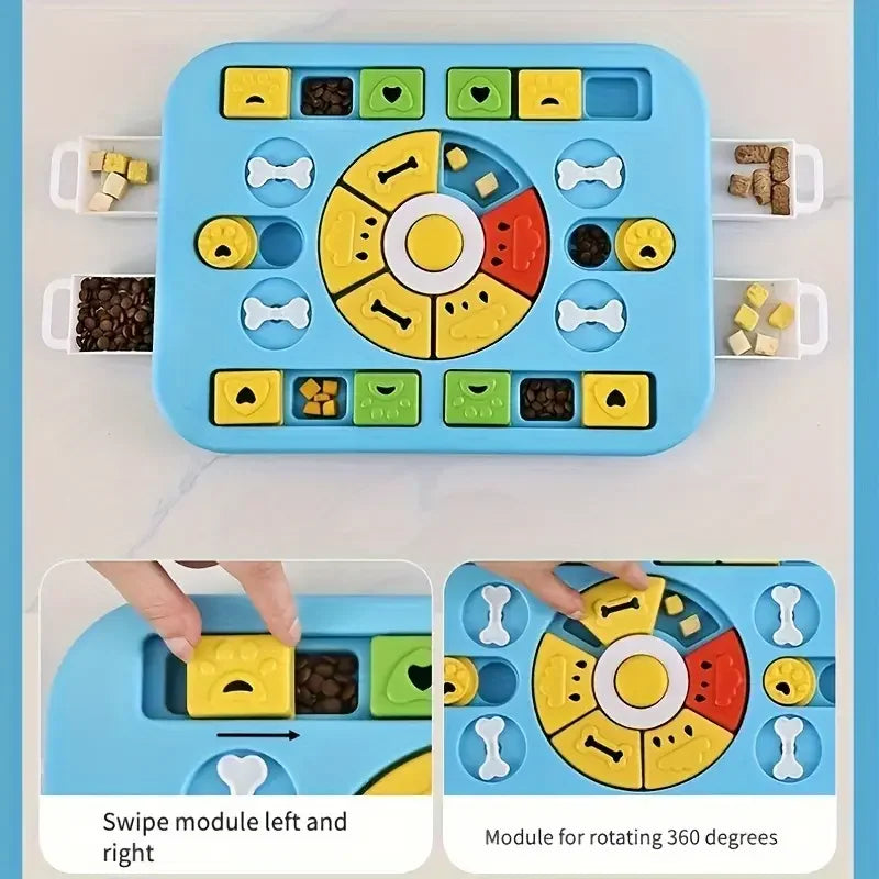 Multifunctional Pet Puzzle Slow Feeder Bowl for Dogs and Cats