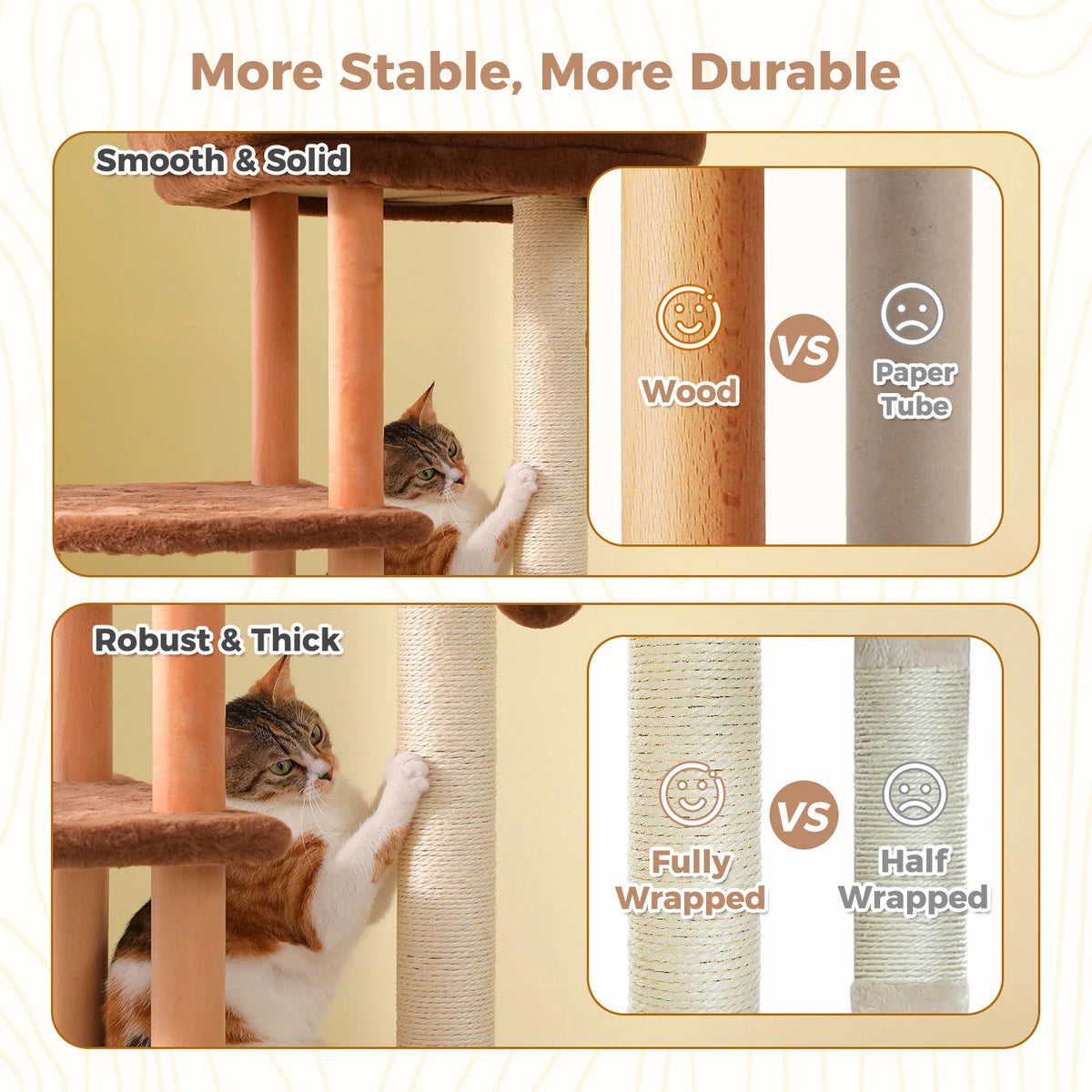 PAWZ Road Multi Tier Cat Tree With Sisal Scratching Posts