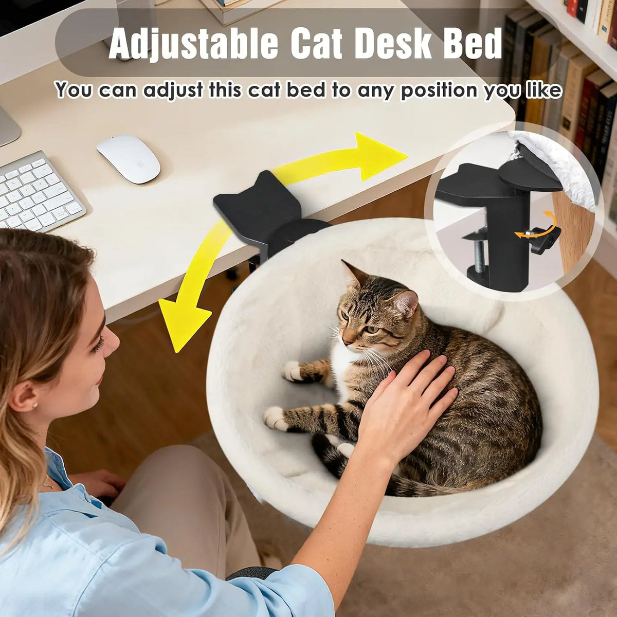 Adjustable Cat Window Perch Hammock Bed For Desk And Home