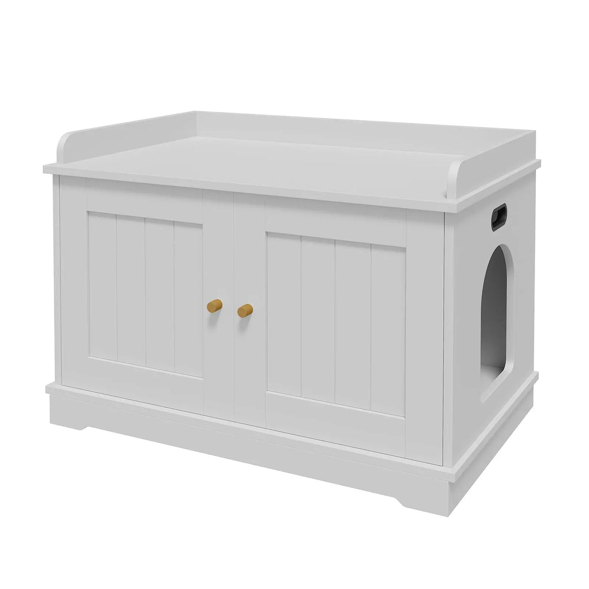 HiMISS Wooden Cat Litter Box Enclosure With Barn Door