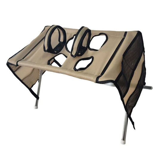 Folding Pet Grooming Hammock Anti-Scratch Quick Drying Pet Washing Station Sturdy with Support Frame Cat Bathing Rack