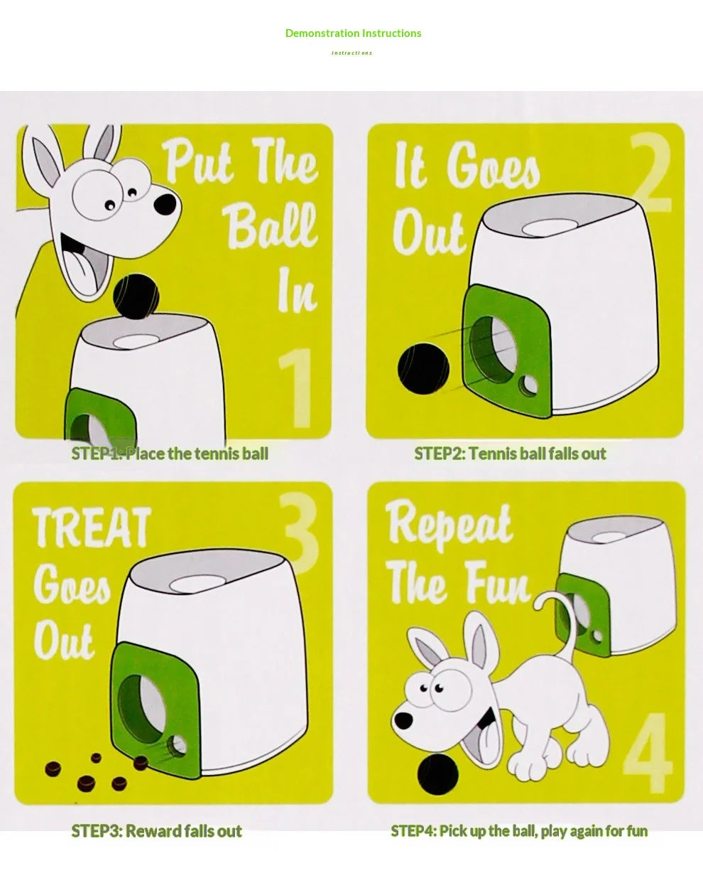 Interactive Smart Automatic Dog Ball Launcher With Food Reward