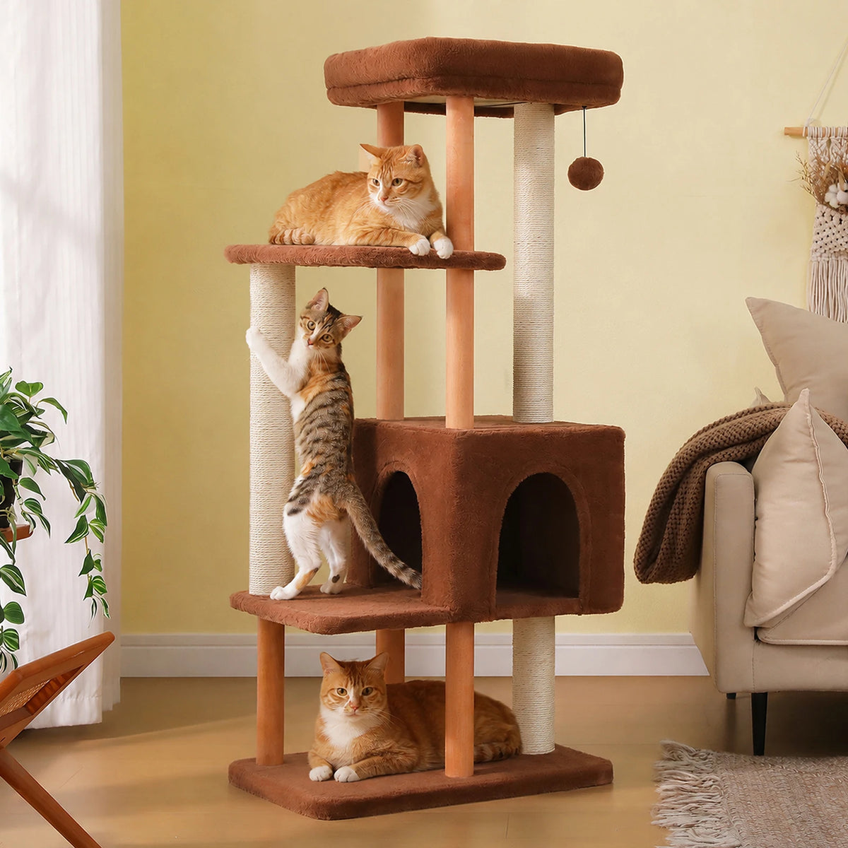 PAWZ Road Multi Tier Cat Tree With Sisal Scratching Posts