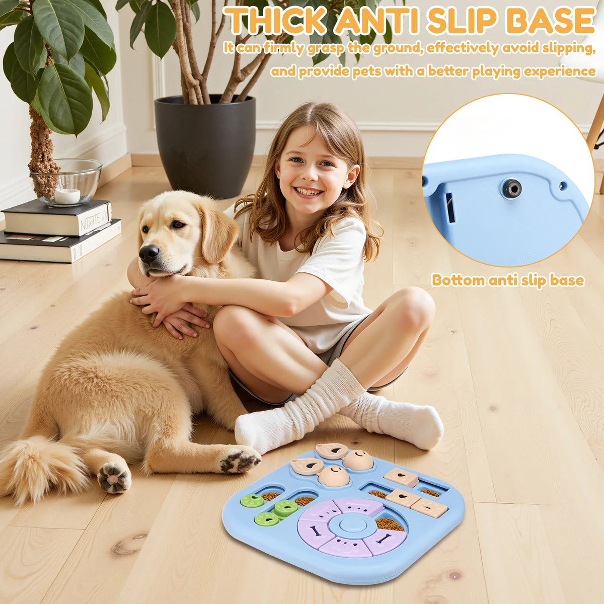 Interactive Dog Puzzle Toy Treat Dispensing Slow Feeder