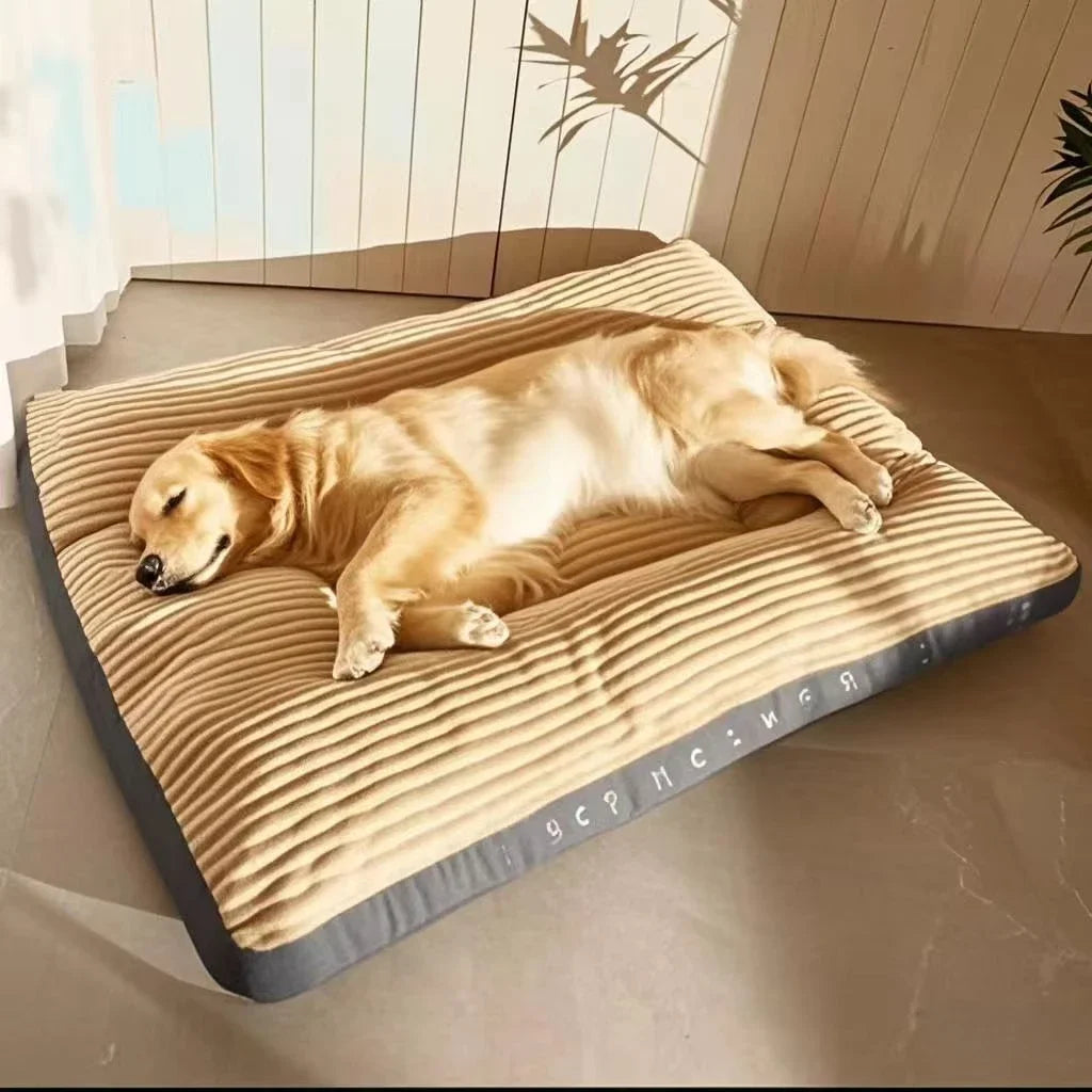 Cozy Corduroy Dog Couch Bed Pad for Large Pets Comfortable