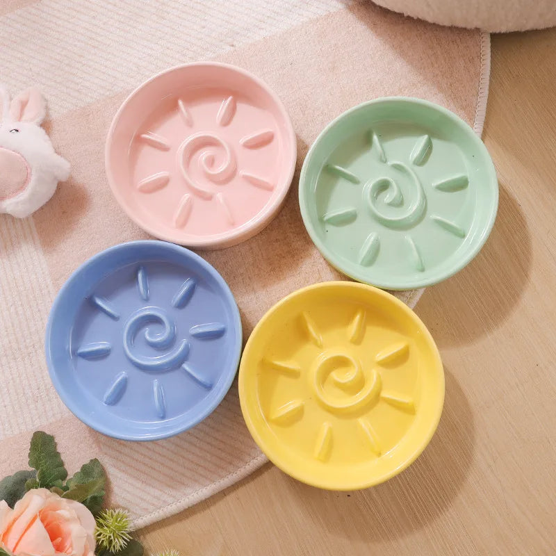 Ceramic Slow Feeder Pet Food Bowl For Cats And Dogs
