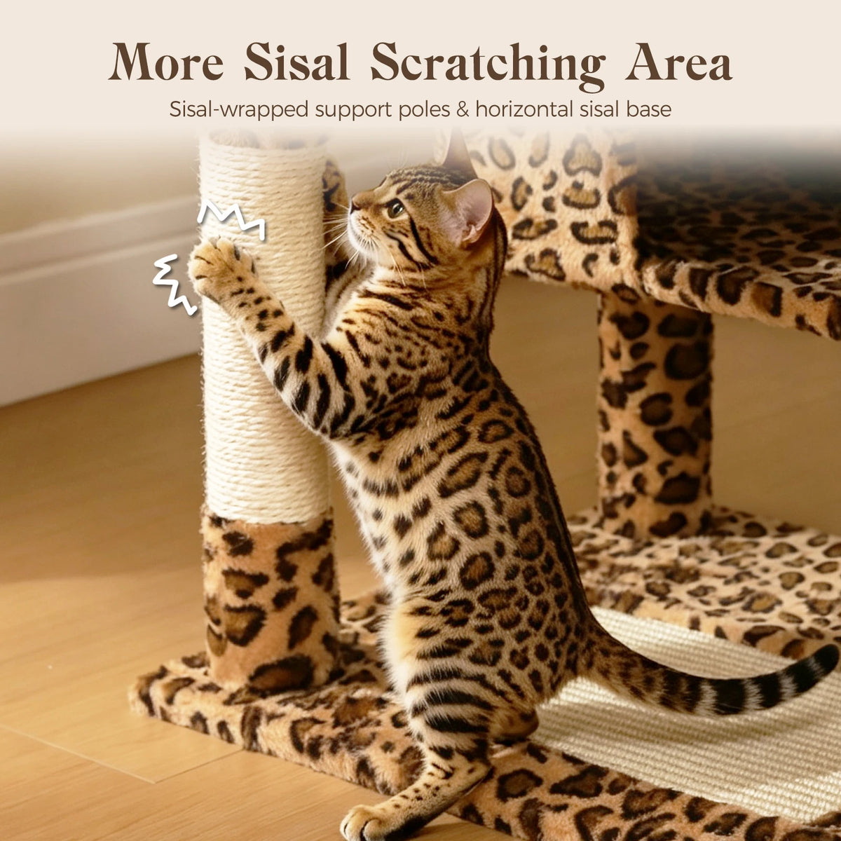 PAWZ Road Multi Tier Cat Tower With Sisal Scratching Posts