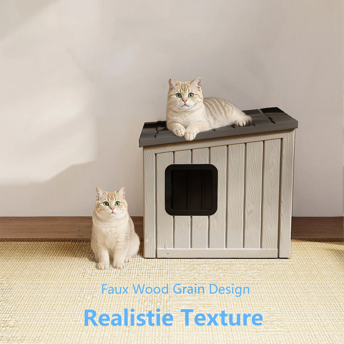 Waterproof Sloped Roof Plastic Pet Cabin For Indoor Outdoor Use