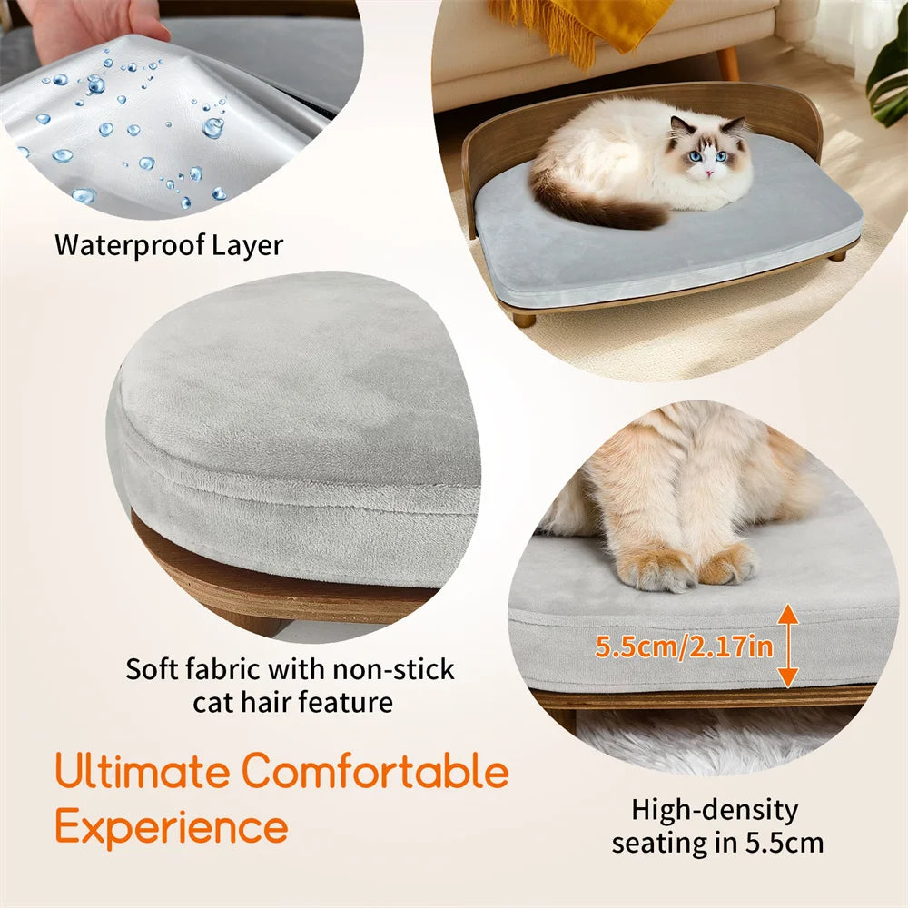 Borwart Wood Elevated Pet Sofa For Small Dogs And Cats