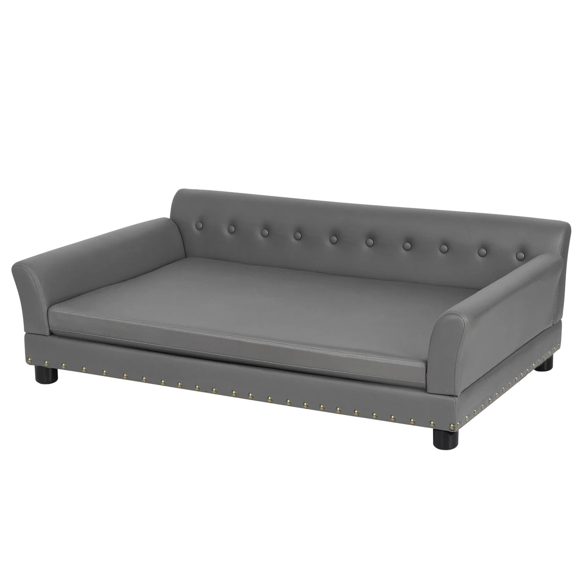 BINGOPAW Waterproof Leather Elevated Dog Sofa Bed For Indoor Pets