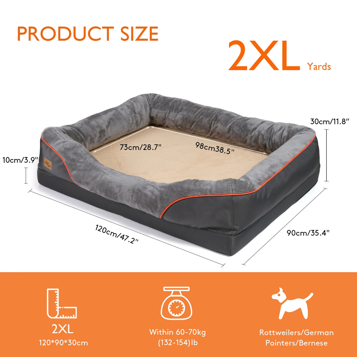 Bingopaw Waterproof Dog Bed With Removable Fleece Cover