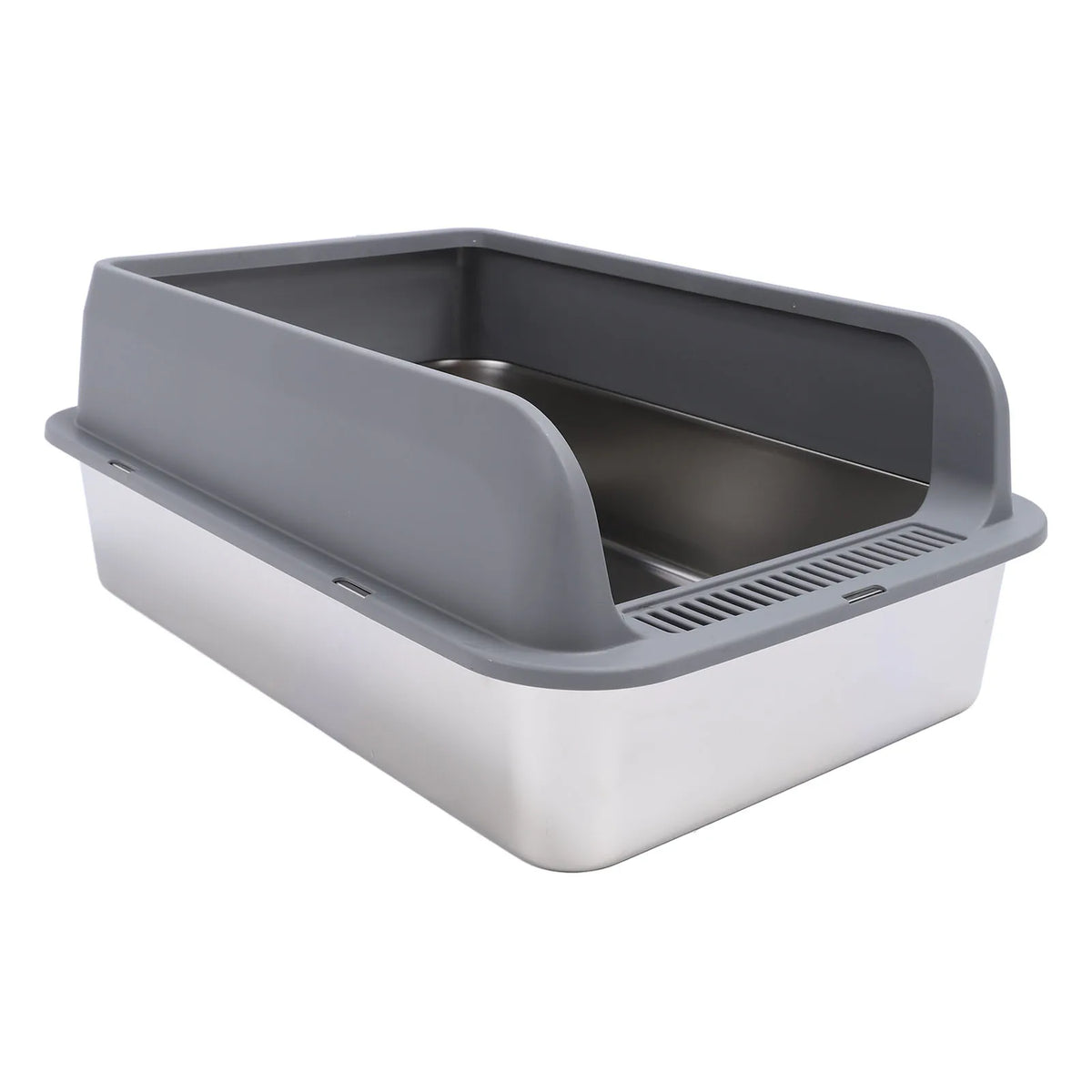 YOSOO Stainless Steel High Sided Top Entry Cat Litter Box