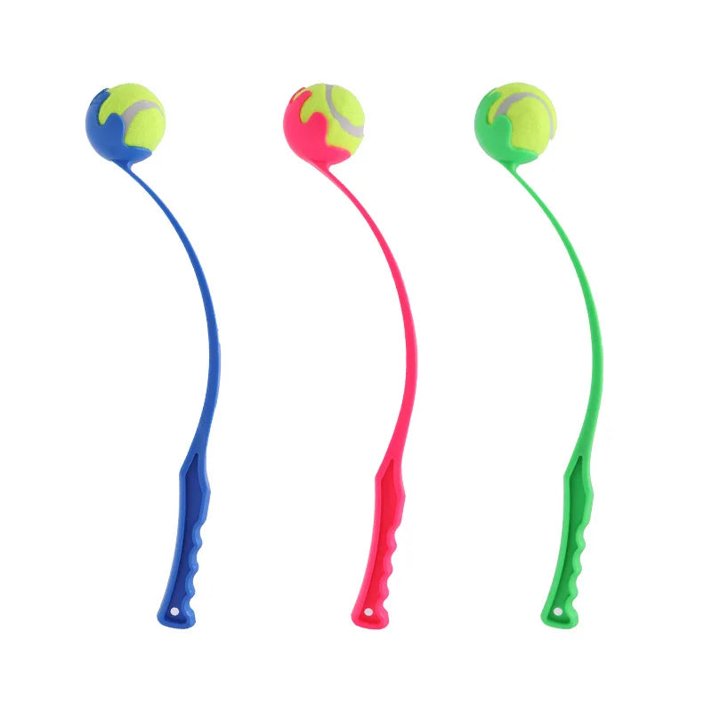 Pet ball thrower, dog ball thrower toy, outdoor ball throwing and retrieving device, plastic throwing rod dog toy