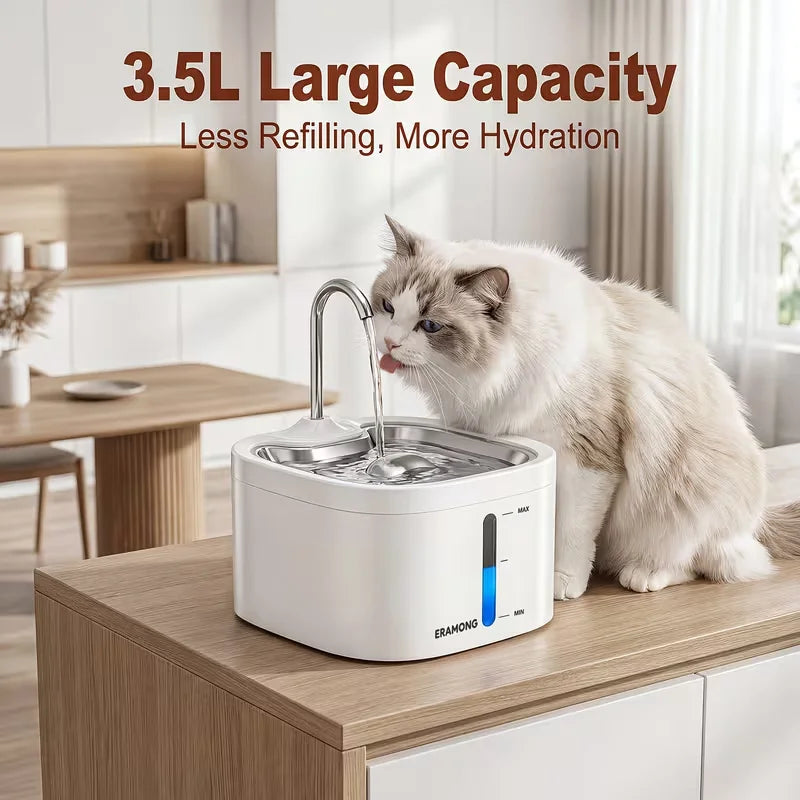 Automatic Stainless Steel Pet Water Drinking Fountain Dispenser