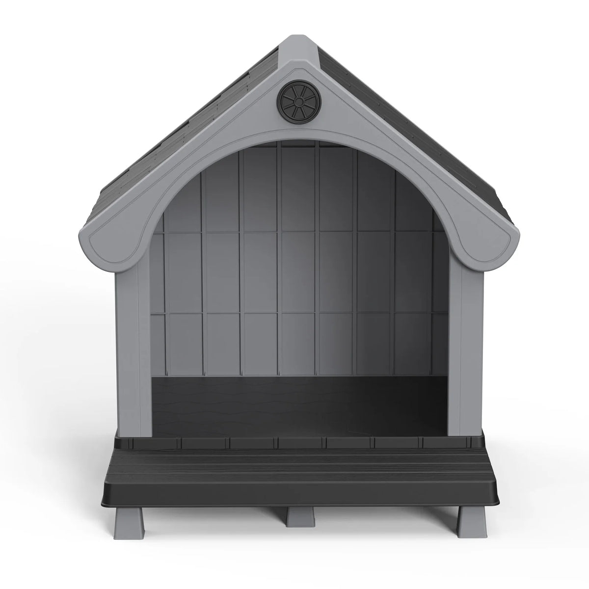Elevated Resin Outdoor Dog House With Weatherproof Sloped Roof
