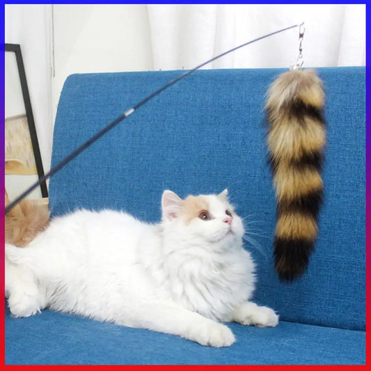 Cats Teasing Stick Telescopic Rod Interactive Pet Teaser Stick Soft Cat Toy Funny Long Hairy Pet Teasing Rod Pet Supplies
