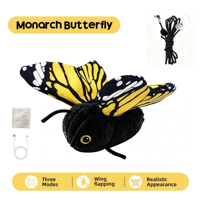 Interactive Flapping Butterfly Cat Toy With Realistic Motion