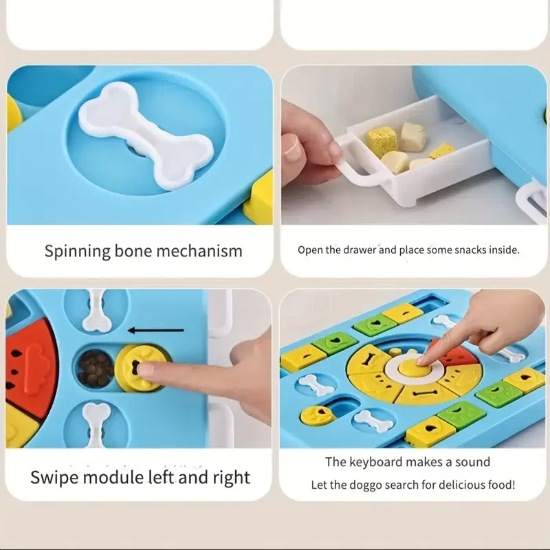 Multifunctional Pet Puzzle Slow Feeder Bowl for Dogs and Cats