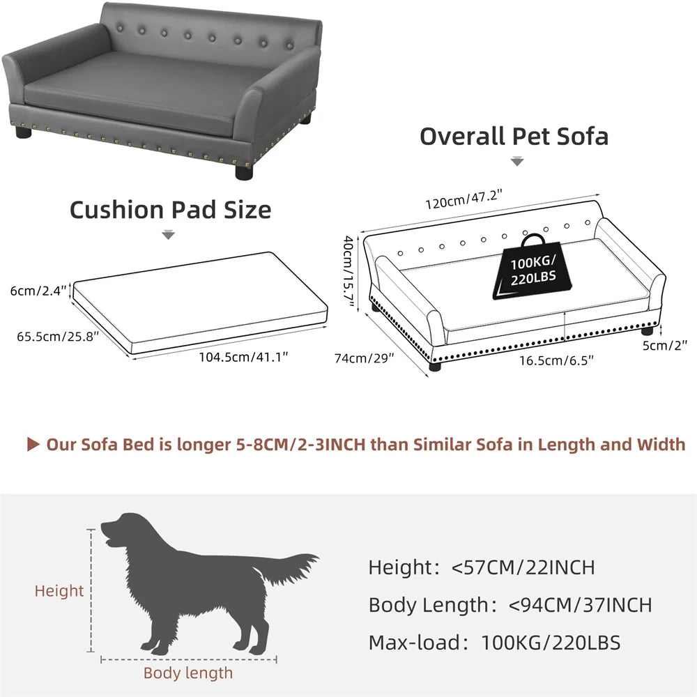 Borwart Premium Raised Pet Sofa Bed For Dogs And Cats