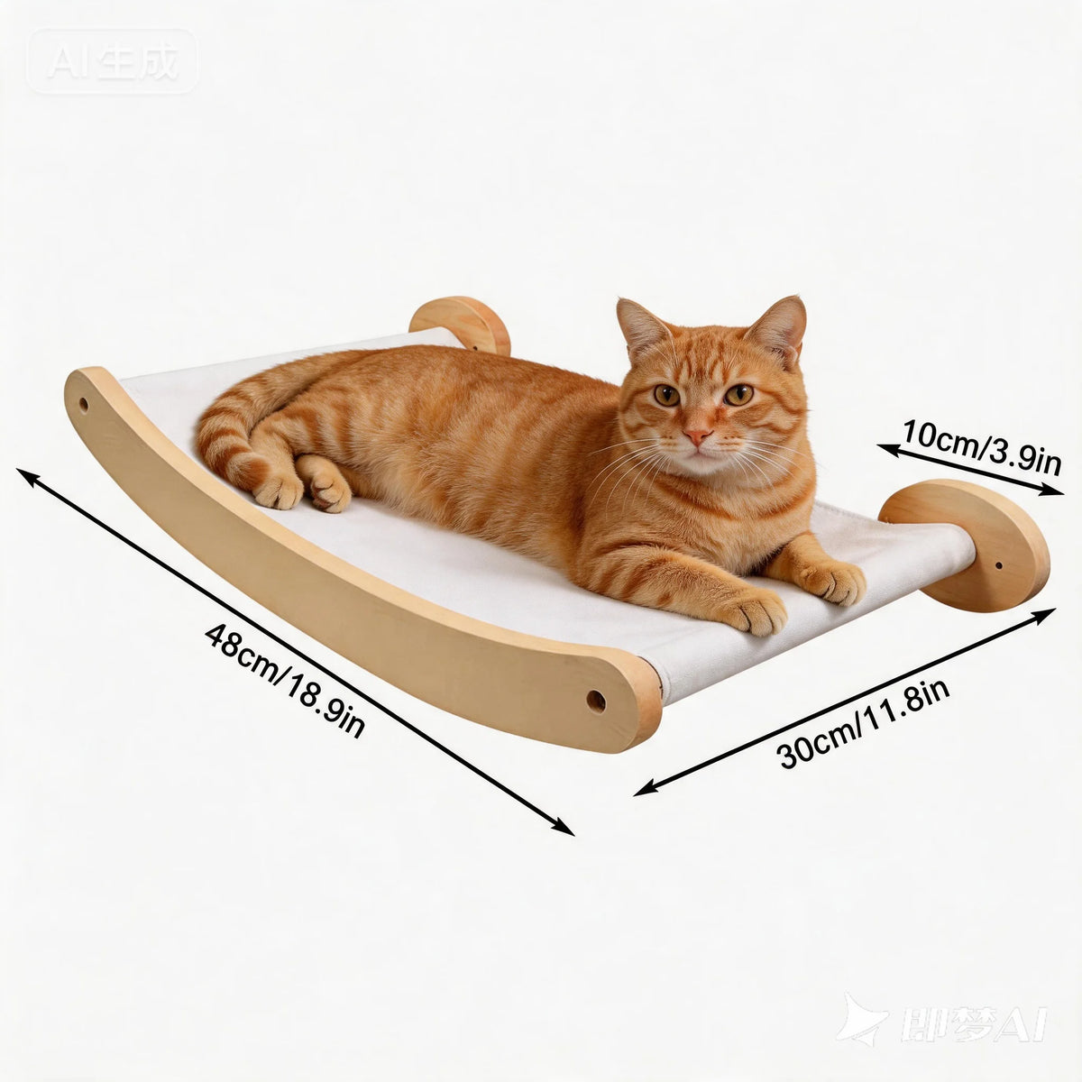 CWV Wall Mounted Cat Hammock With Sisal Scratching Shelf