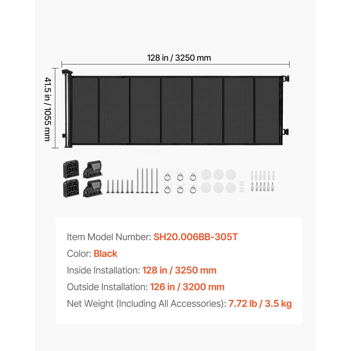 SucceBuy Retractable Baby Gate With Security Lock Mesh Barrier