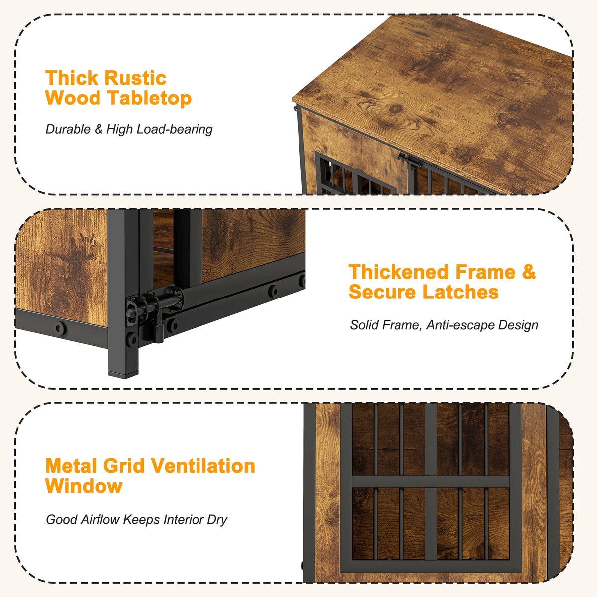 Wooden Indoor Dog Crate With Storage Top And Pet Furniture
