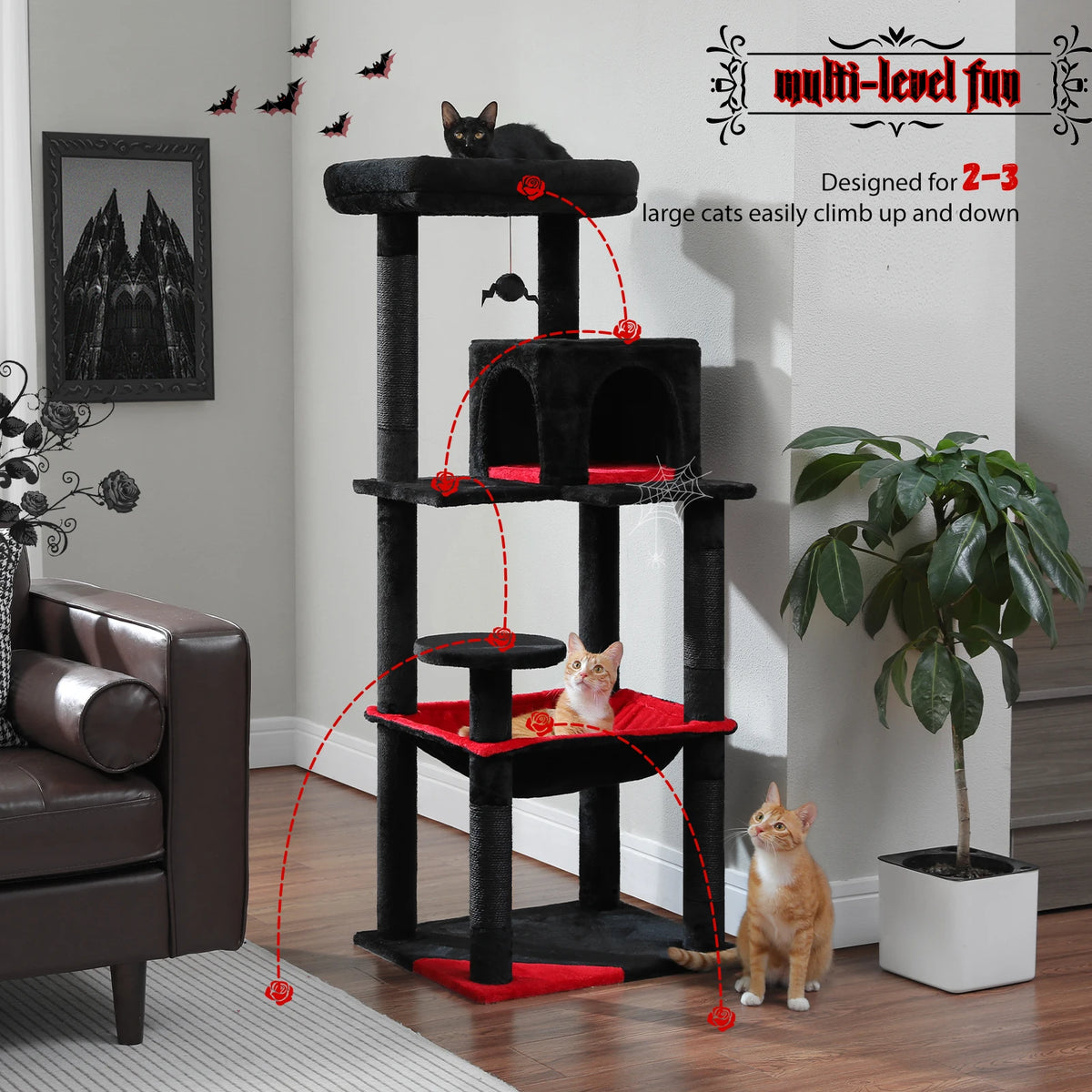 PAWZ Road Gothic Cat Tower With Hammock And Scratching Post