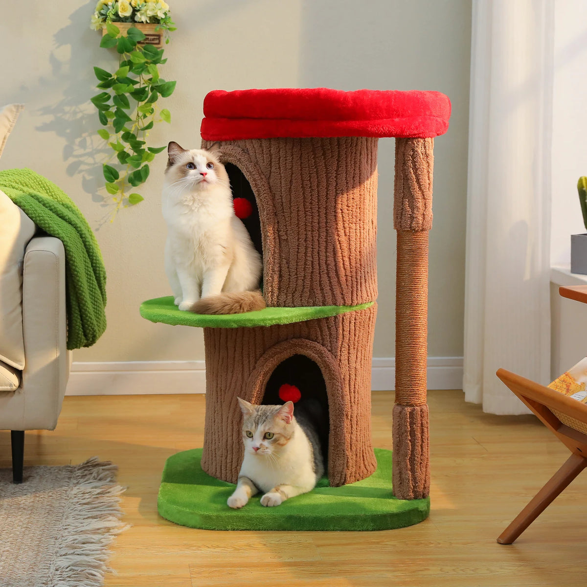Pequlti Multi Level Cat Tree With Hammock And Sisal Posts