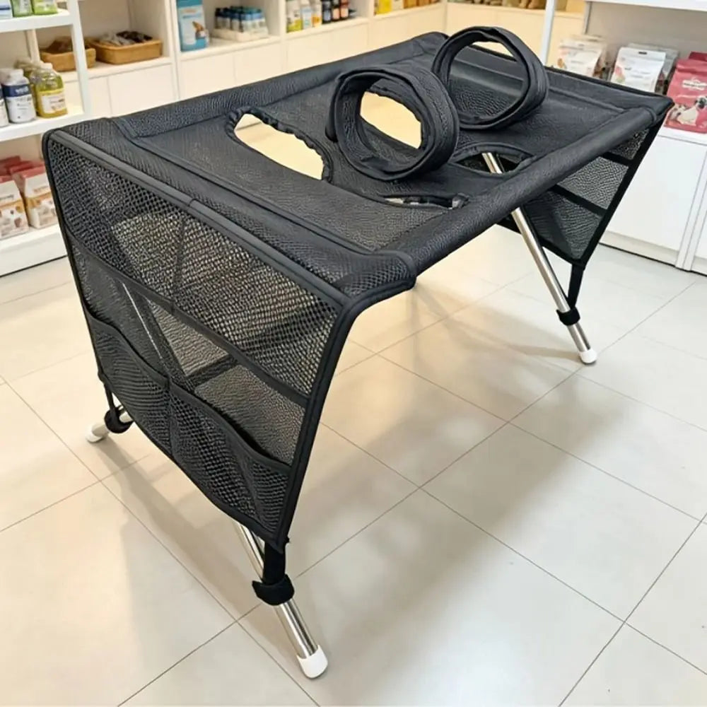 Folding Pet Grooming Hammock Anti-Scratch Quick Drying Pet Washing Station Sturdy with Support Frame Dog Grooming Table Pet Care