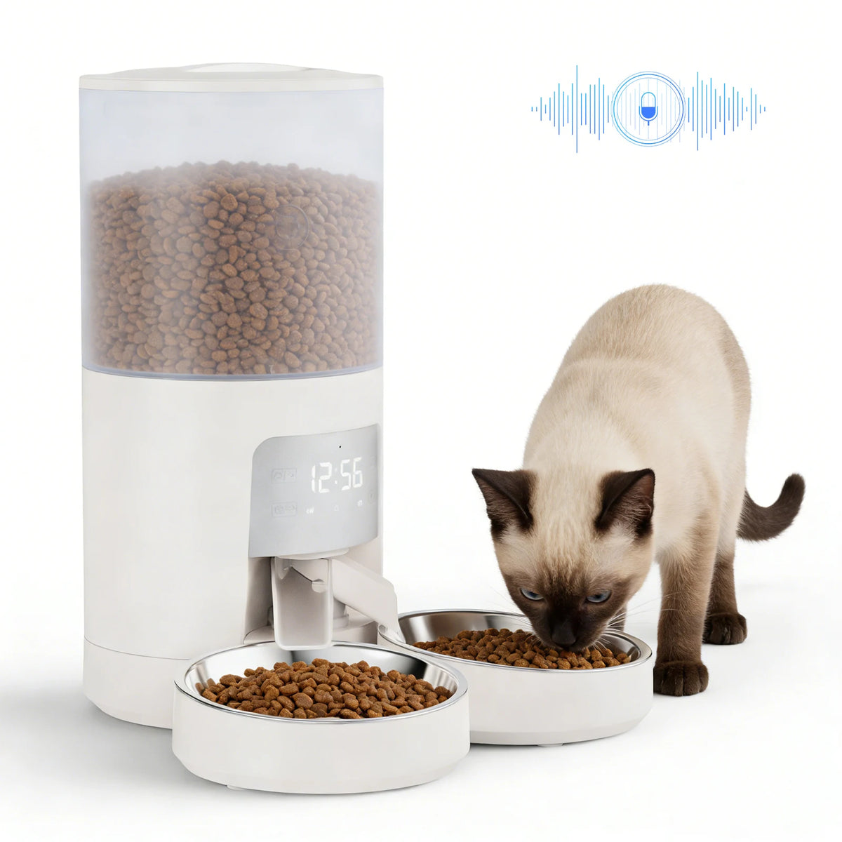 Jhk Automatic Cat Feeder Double Stainless Steel Timed Dispenser