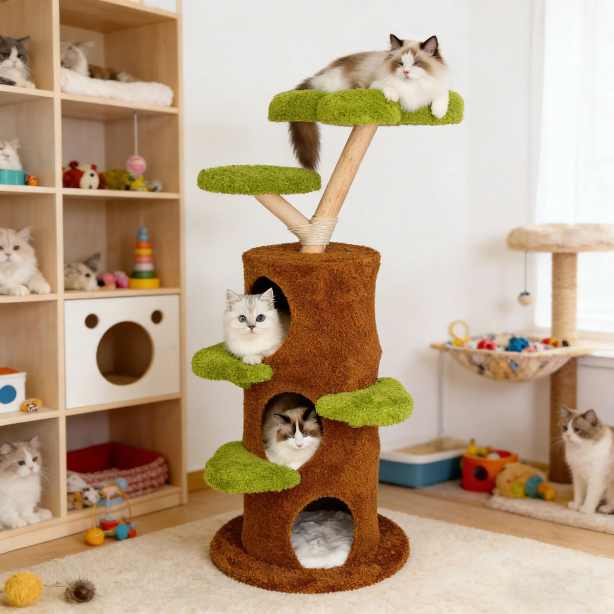 Bingopaw Multi Level Indoor Cat Tree With Sisal Scratching Posts