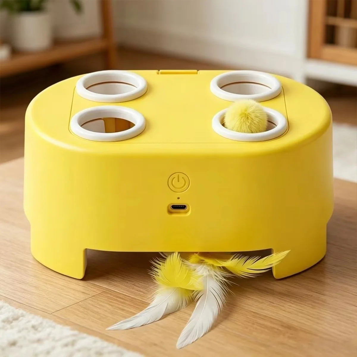 Interactive Cheese House Cat Toy With Scratch And Bite Resistance