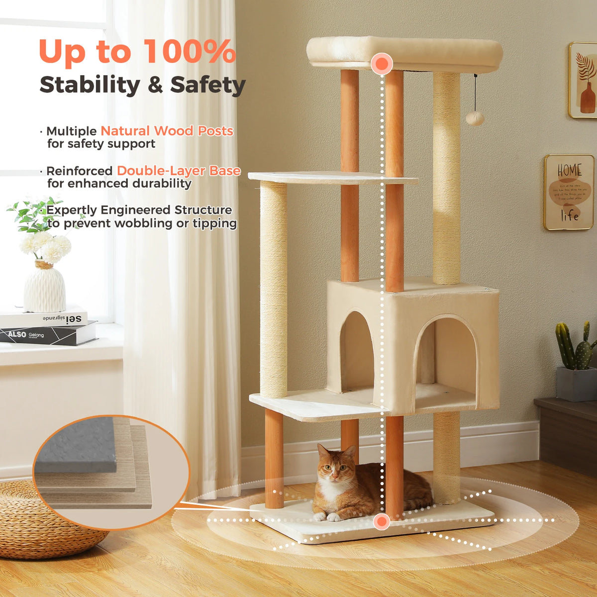 PAWZ Road Multi Tier Cat Tree With Sisal Scratching Posts