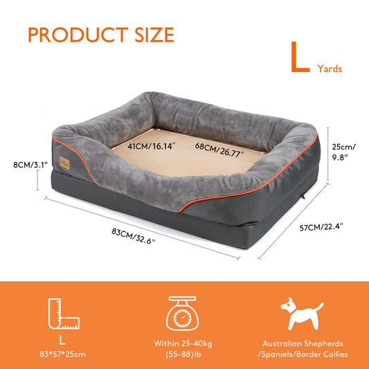 Bingopaw Waterproof Dog Bed With Removable Fleece Cover