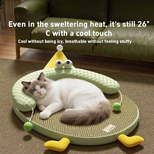 Summer Rattan Cool Mats Pet Sleeping Mats Cat And Dog Beds Cool And Breathable Removable Easy To Clean Suitable For All Seasons
